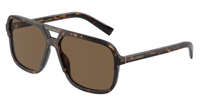 DOLCE & GABBANA DG4354 Square Sunglasses  502/73-Havana 58-145-15 - Color Map Tortoise