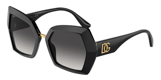 DOLCE & GABBANA DG4377 Butterfly Sunglasses  501/8G-Black 54-145-19 - Color Map Black