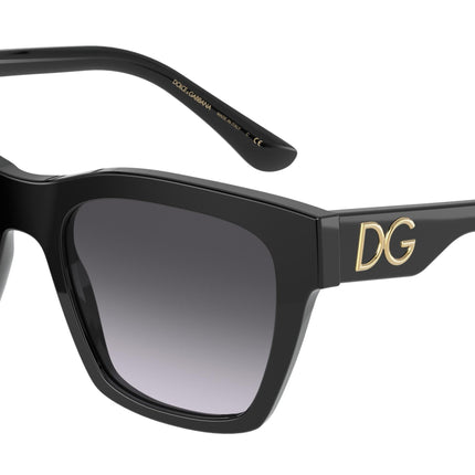 DOLCE & GABBANA DG4384F Square Sunglasses  501/8G-Black 53-145-20 - Color Map Black