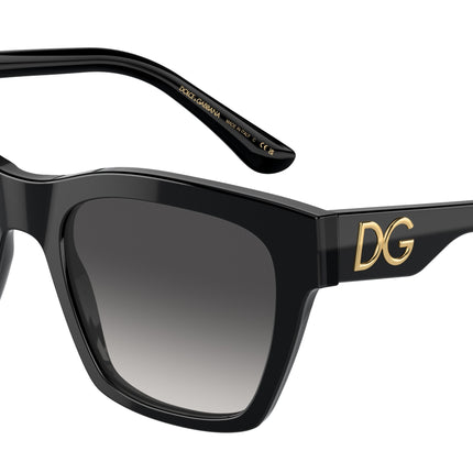 DOLCE & GABBANA DG4384 Square Sunglasses  501/8G-Black 53-145-20 - Color Map Black