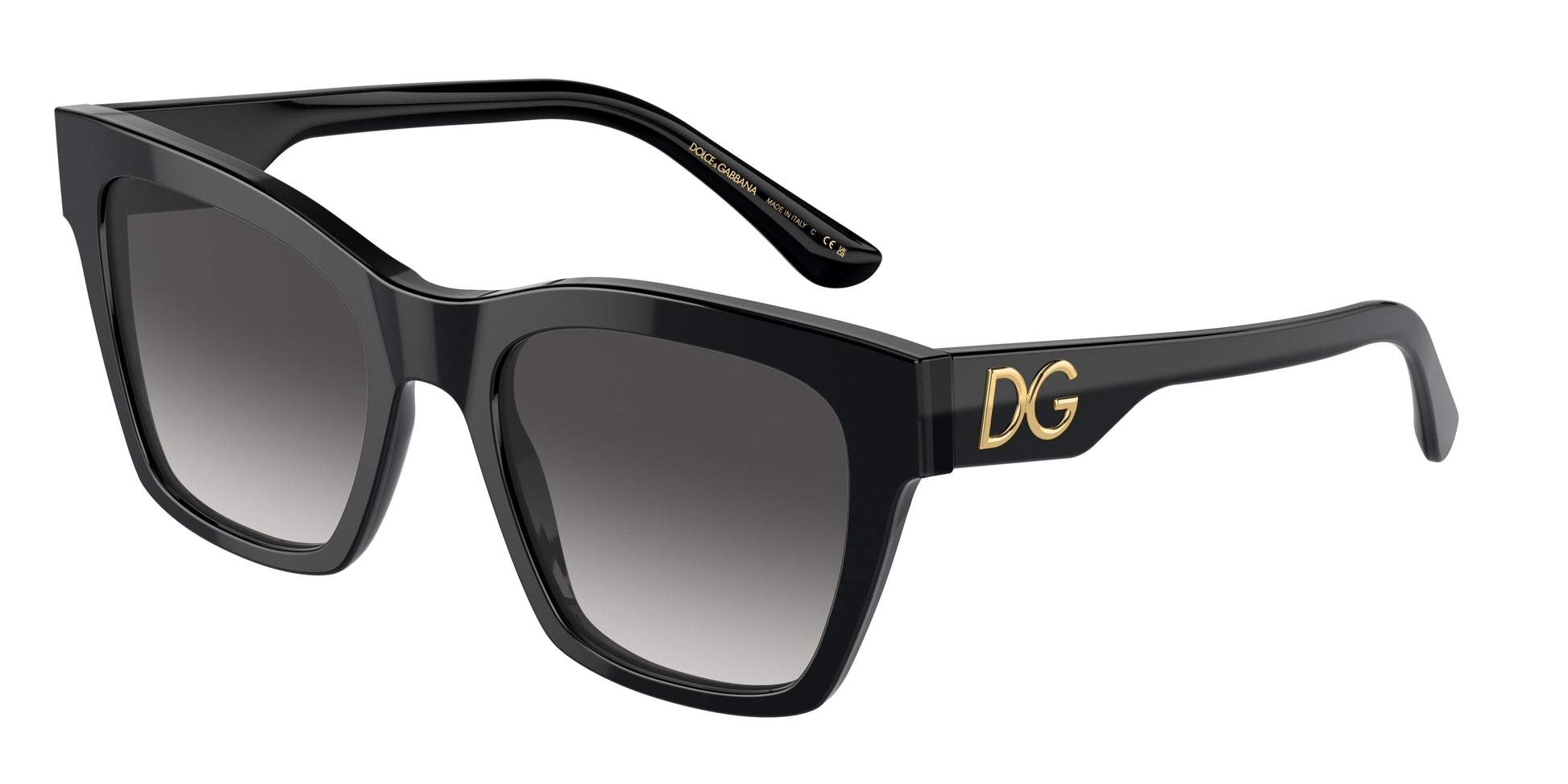 DOLCE & GABBANA DG4384 Square Sunglasses  501/8G-Black 53-145-20 - Color Map Black