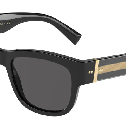 DOLCE & GABBANA DG4390F Square Sunglasses  501/87-Black 54-140-19 - Color Map Black