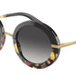 DOLCE & GABBANA DG4393 Round Sunglasses  34008G-Black On Winter Flowers Print 51-140-23 - Color Map Black