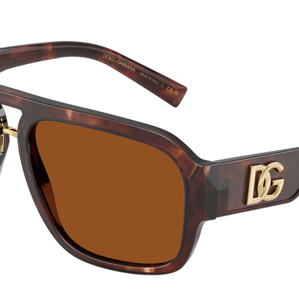 DOLCE & GABBANA DG4403 Pilot Sunglasses  322273-Dark Red Brown 58-140-16 - Color Map Red