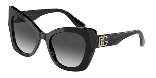 DOLCE & GABBANA DG4405F Butterfly Sunglasses  501/8G-Black 53-140-20 - Color Map Black