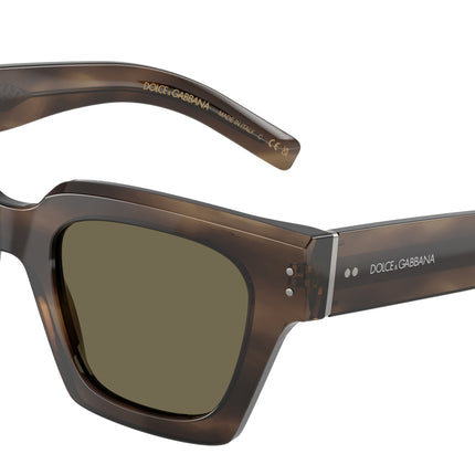 DOLCE & GABBANA DG4413 Square Sunglasses  3200/3-Green Havana 48-145-23 - Color Map Green