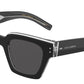 DOLCE & GABBANA DG4413 Square Sunglasses  675/R5-Black/Crystal 48-145-23 - Color Map Black