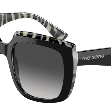DOLCE & GABBANA DG4414 Square Sunglasses  33728G-Top Black On Zebra 54-145-20 - Color Map Black