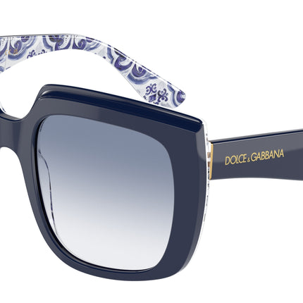 DOLCE & GABBANA DG4414 Square Sunglasses  341419-Blue On Blue Maiolica 54-145-20 - Color Map Blue
