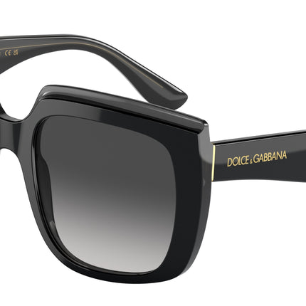 DOLCE & GABBANA DG4414 Square Sunglasses  501/8G-Black On Transparent Black 54-145-20 - Color Map Black