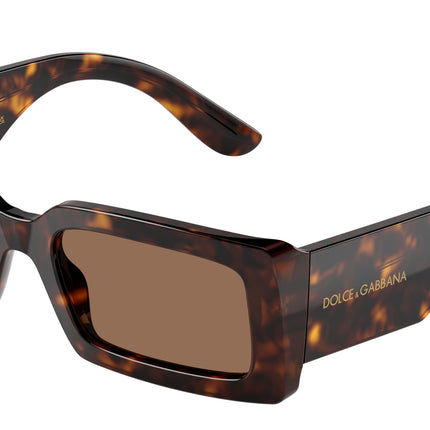 DOLCE & GABBANA DG4416 Rectangle Sunglasses  193573-Havana 53-140-20 - Color Map Tortoise