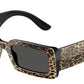 DOLCE & GABBANA DG4416 Rectangle Sunglasses  316387-Top Leo On Black 53-140-20 - Color Map Black