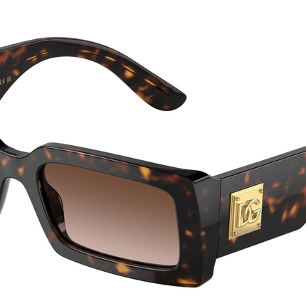 DOLCE & GABBANA DG4416 Rectangle Sunglasses  502/13-Havana 53-140-20 - Color Map Tortoise