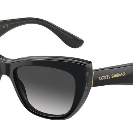 DOLCE & GABBANA DG4417 Cat Eye Sunglasses  32468G-Black/Transparent Grey 54-145-17 - Color Map Black