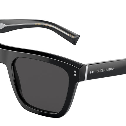 DOLCE & GABBANA DG4420F Square Sunglasses  501/87-Black 52-145-20 - Color Map Black