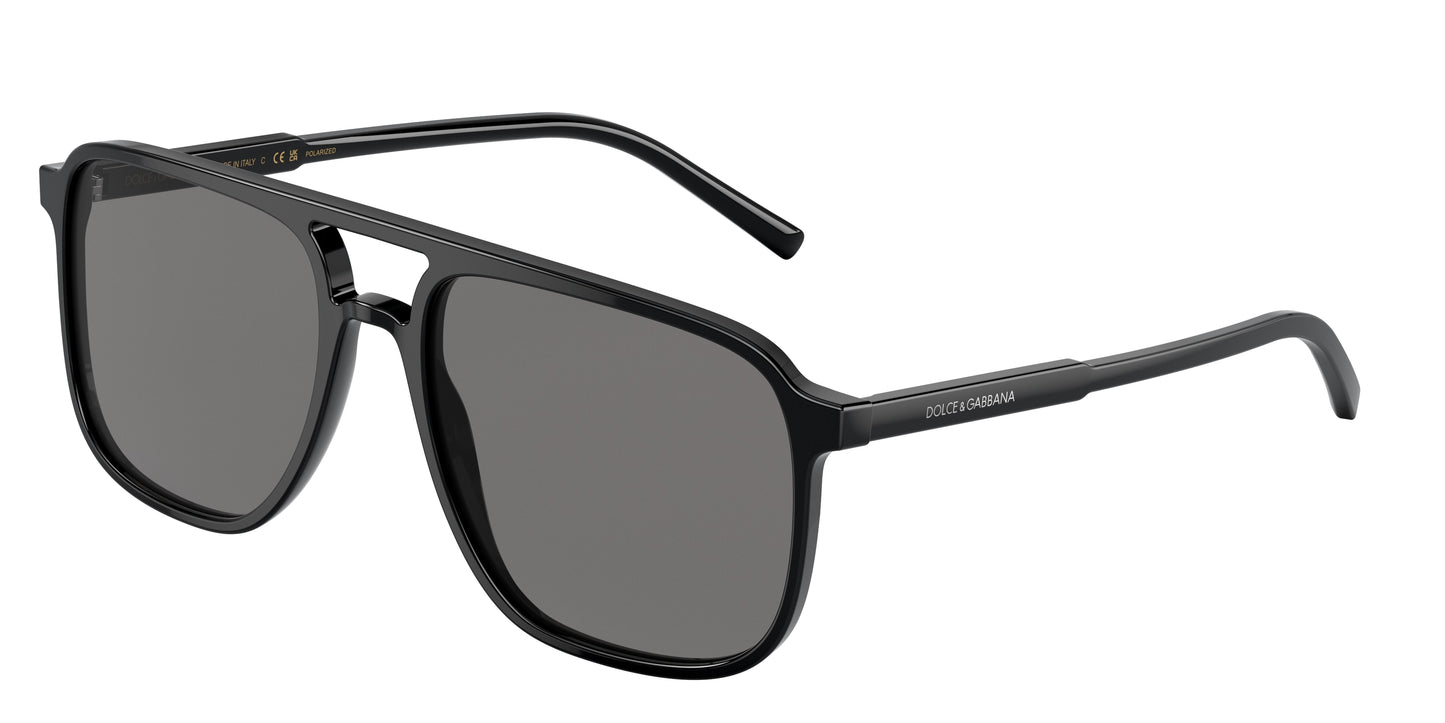DOLCE & GABBANA DG4423F Pilot Sunglasses  501/81-Black 58-145-18 - Color Map Black