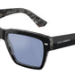 DOLCE & GABBANA DG4431 Square Sunglasses  34031U-Black On Grey Havana 55-145-18 - Color Map Black