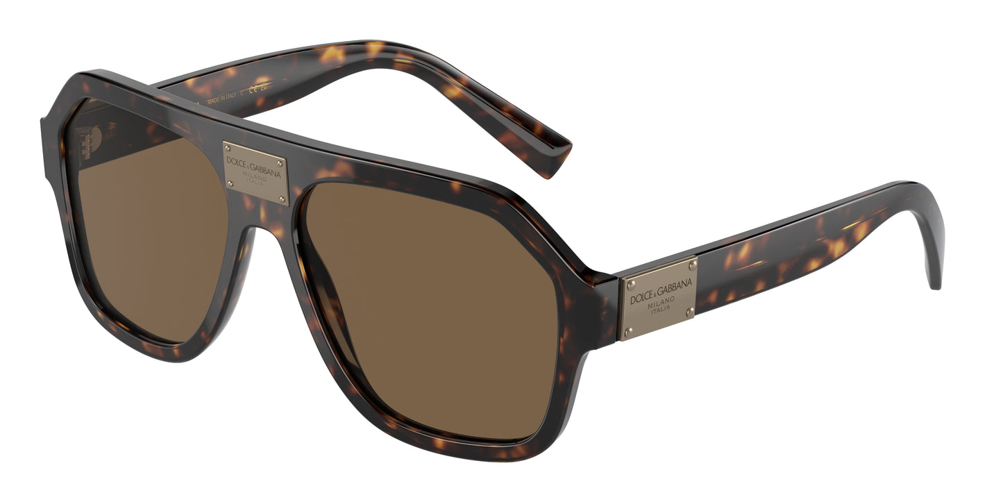 DOLCE & GABBANA DG4433 Pilot Sunglasses  502/73-Havana 58-145-16 - Color Map Tortoise