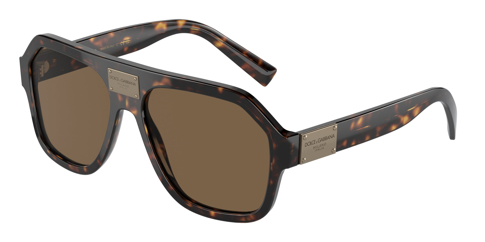 DOLCE & GABBANA DG4433 Pilot Sunglasses  502/73-Havana 58-145-16 - Color Map Tortoise