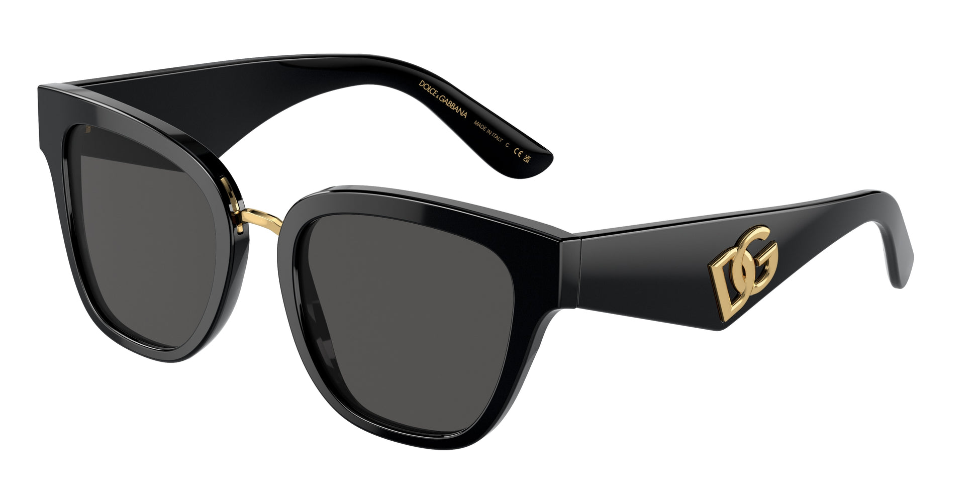 DOLCE & GABBANA DG4437F Butterfly Sunglasses  501/87-Black 51-145-20 - Color Map Black