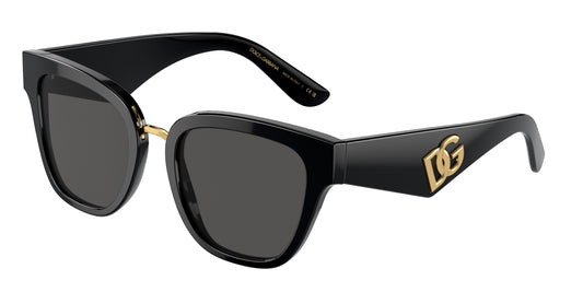 DOLCE & GABBANA DG4437F Butterfly Sunglasses  501/87-Black 51-145-20 - Color Map Black