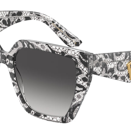DOLCE & GABBANA DG4438 Square Sunglasses  32878G-Black Lace 55-145-17 - Color Map Black
