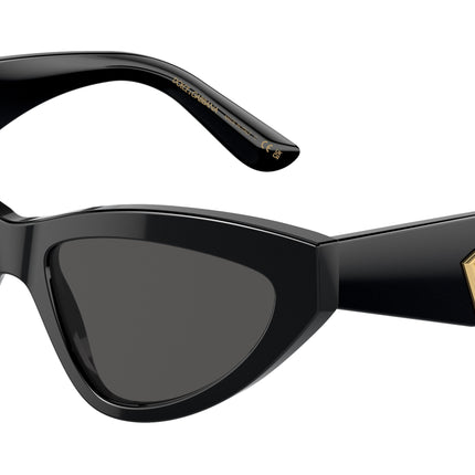 DOLCE & GABBANA DG4439 Cat Eye Sunglasses  501/87-Black 55-145-18 - Color Map Black