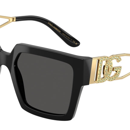 DOLCE & GABBANA DG4446B Square Sunglasses  335587-Black 53-145-19 - Color Map Black