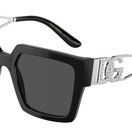 DOLCE & GABBANA DG4446B Square Sunglasses  501/87-Black 53-145-19 - Color Map Black