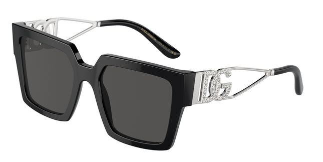 DOLCE & GABBANA DG4446B Square Sunglasses  501/87-Black 53-145-19 - Color Map Black