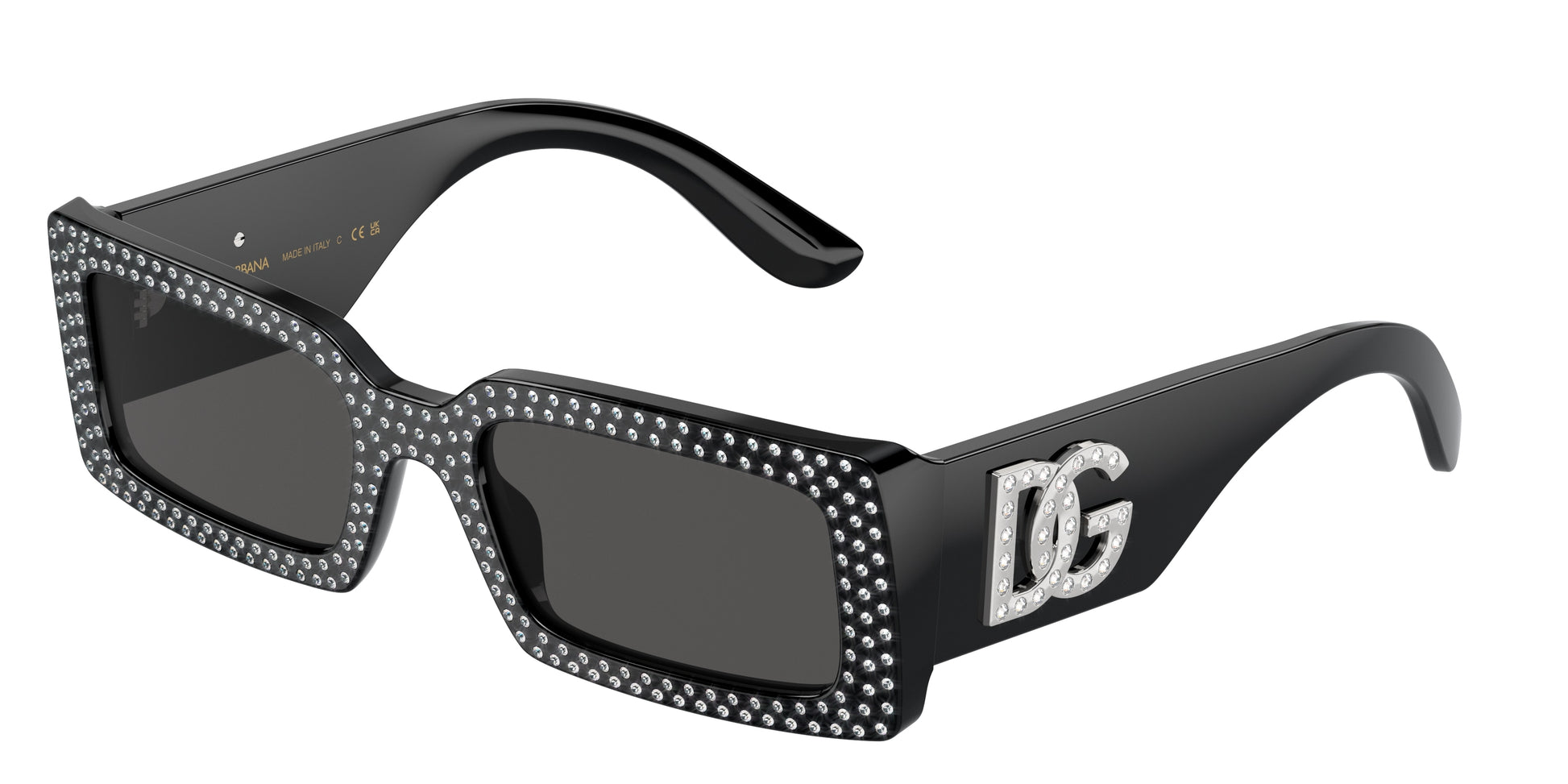 DOLCE & GABBANA DG4447B Rectangle Sunglasses  501/87-Black 53-140-20 - Color Map Black