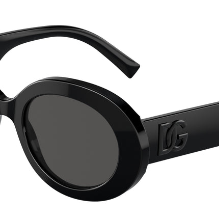 DOLCE & GABBANA DG4448 Oval Sunglasses  501/87-Black 51-145-20 - Color Map Black