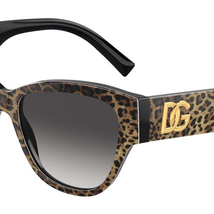 DOLCE & GABBANA DG4449 Butterfly Sunglasses  31638G-Leo Brown On Black 54-145-16 - Color Map Brown