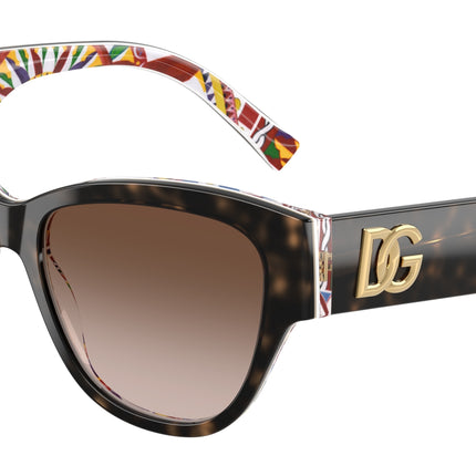 DOLCE & GABBANA DG4449 Butterfly Sunglasses  321713-Havana On White Barrow 54-145-16 - Color Map Tortoise