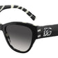 DOLCE & GABBANA DG4449 Butterfly Sunglasses  3372/P-Black On Zebra 54-145-16 - Color Map Black