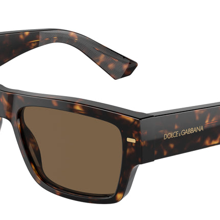 DOLCE & GABBANA DG4451 Rectangle Sunglasses  502/73-Havana 57-145-15 - Color Map Tortoise