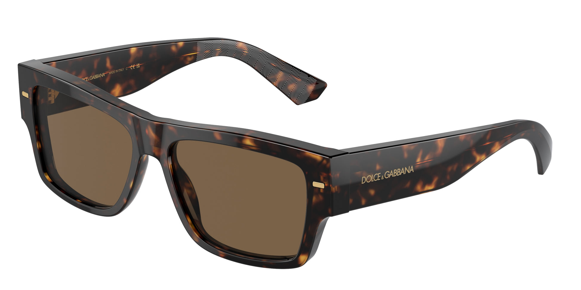 DOLCE & GABBANA DG4451 Rectangle Sunglasses  502/73-Havana 57-145-15 - Color Map Tortoise