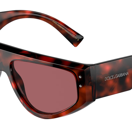 DOLCE & GABBANA DG4461 Rectangle Sunglasses  335869-Havana Red 57-145-15 - Color Map Red