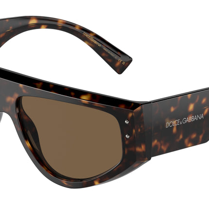 DOLCE & GABBANA DG4461 Rectangle Sunglasses  502/73-Havana 57-145-15 - Color Map Tortoise