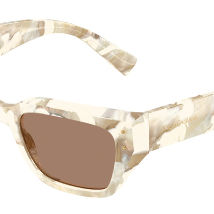 DOLCE & GABBANA DG4462 Cat Eye Sunglasses  346173-Pearl Havana Cream 52-145-18 - Color Map White