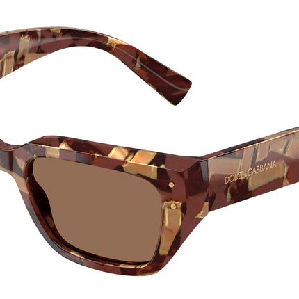 DOLCE & GABBANA DG4462 Cat Eye Sunglasses  346273-Pearl Havana Brown 52-145-18 - Color Map Brown