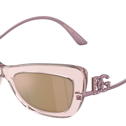 DOLCE & GABBANA DG4467B Cat Eye Sunglasses  31486X-Transparent Rose 55-145-18 - Color Map Pink