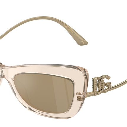DOLCE & GABBANA DG4467B Cat Eye Sunglasses  343203-Transparent Camel 55-145-18 - Color Map Brown