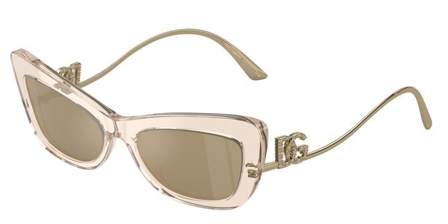 DOLCE & GABBANA DG4467B Cat Eye Sunglasses  343203-Transparent Camel 55-145-18 - Color Map Brown
