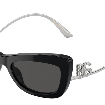 DOLCE & GABBANA DG4467B Cat Eye Sunglasses  501/87-Black 55-145-18 - Color Map Black