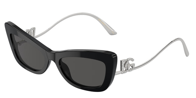DOLCE & GABBANA DG4467B Cat Eye Sunglasses  501/87-Black 55-145-18 - Color Map Black