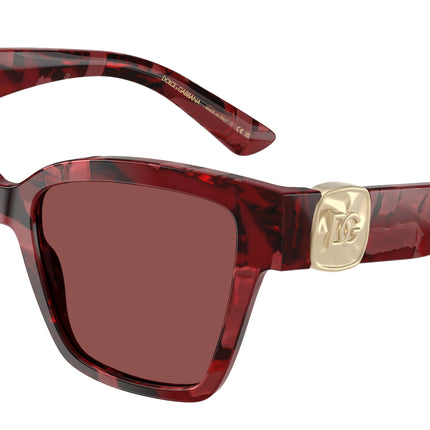DOLCE & GABBANA DG4470 Square Sunglasses  346375-Pearl Havana Red 54-145-17 - Color Map Red