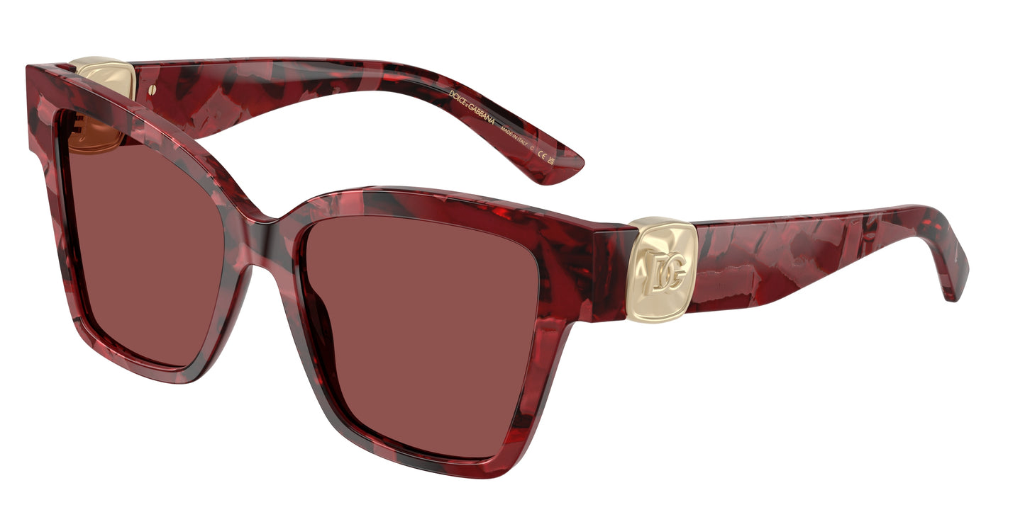 DOLCE & GABBANA DG4470 Square Sunglasses  346375-Pearl Havana Red 54-145-17 - Color Map Red