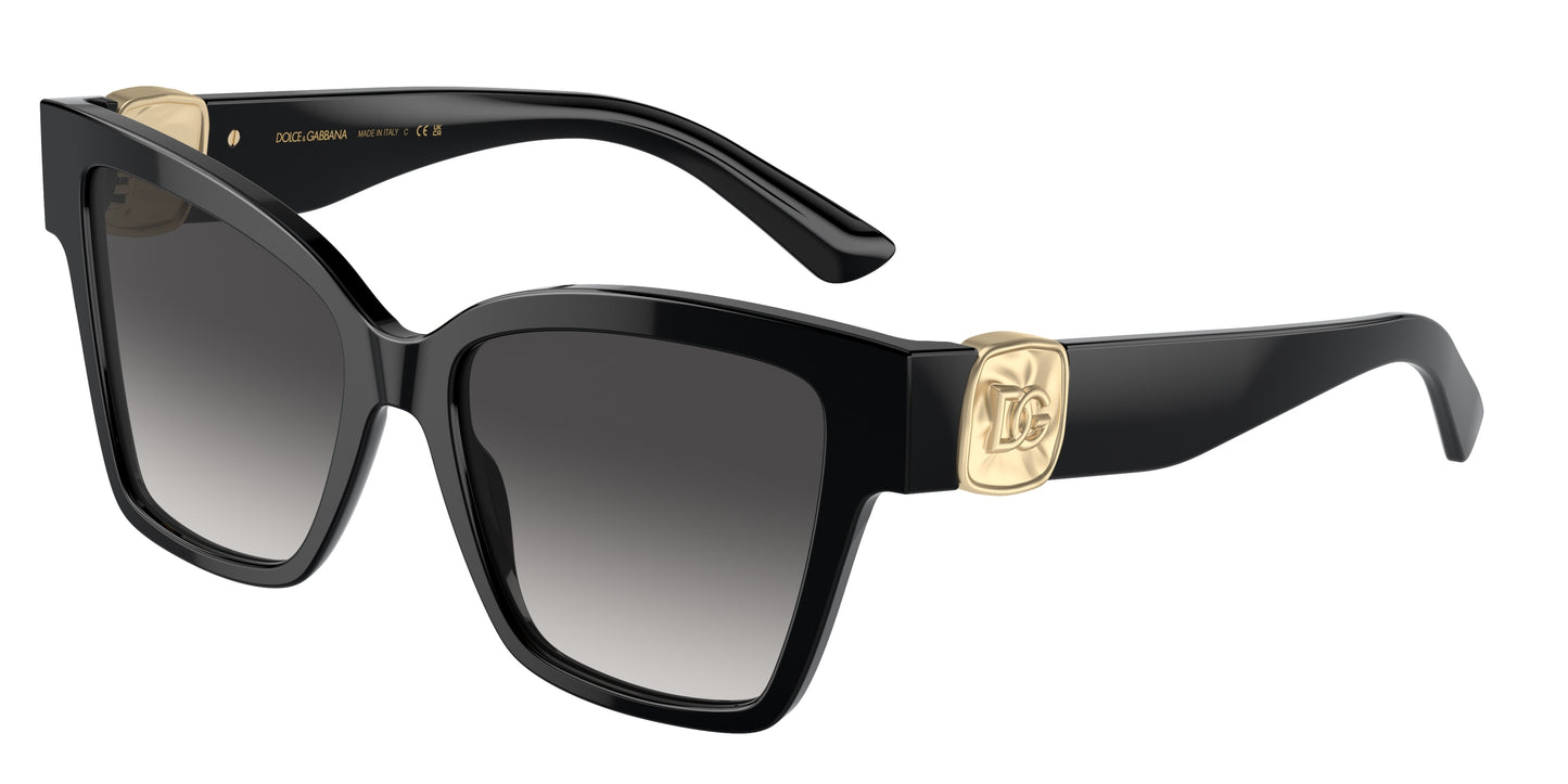 DOLCE & GABBANA DG4470 Square Sunglasses  501/8G-Black 54-145-17 - Color Map Black
