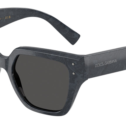 DOLCE & GABBANA DG4471 Square Sunglasses  344187-Grey Lace 52-145-18 - Color Map Multicolor